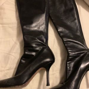 Jimmy Choo Black Leather Tall Boots......Size 37.5